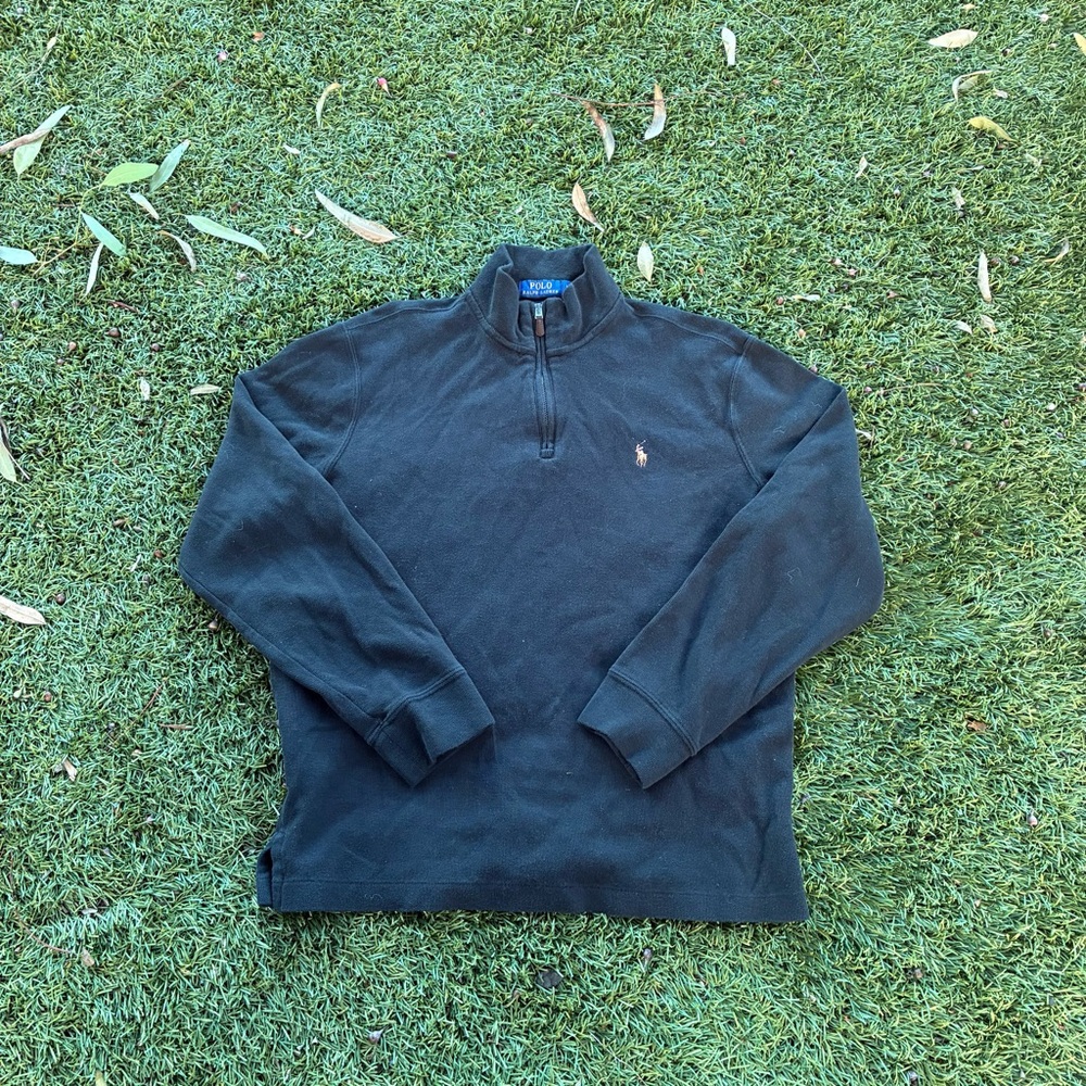 Ralph Lauren Men's Black Zip-Up Sweater